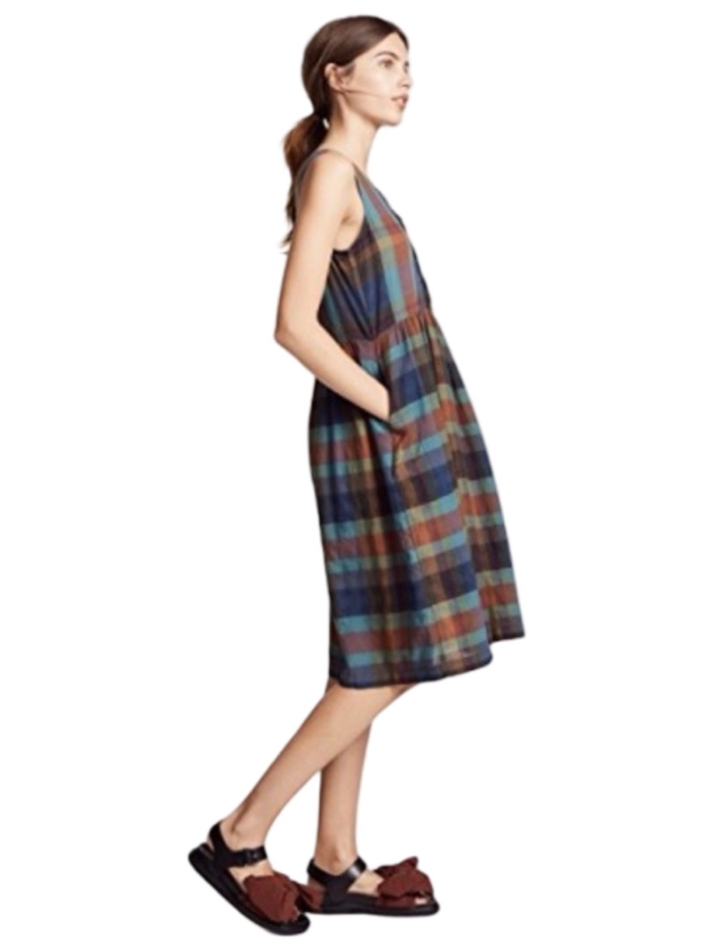 Ace & Jig Rooney Dress In Nymph Plaid Pattern Size Small 100 Percent Cotton